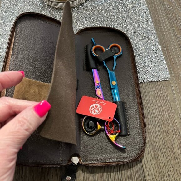 Pet Grooming Shears w leather case NEW - Picture 3 of 3